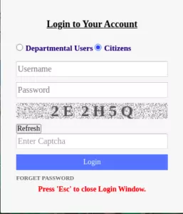 Log in as citizen